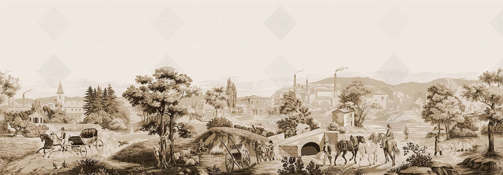 欧式壁画风景贴图下载【ID:378289315】