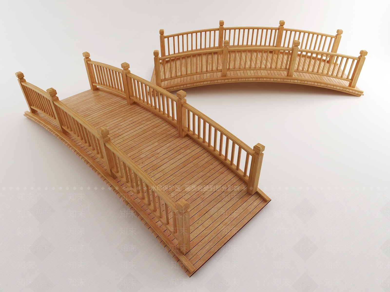 新中式木桥3D模型下载【ID:978297132】