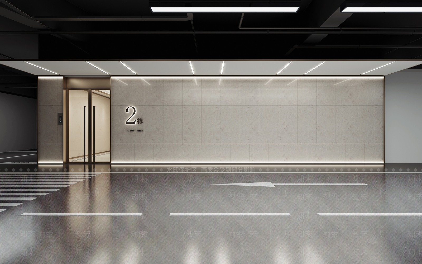 现代室内停车场3D模型下载【ID:278300675】