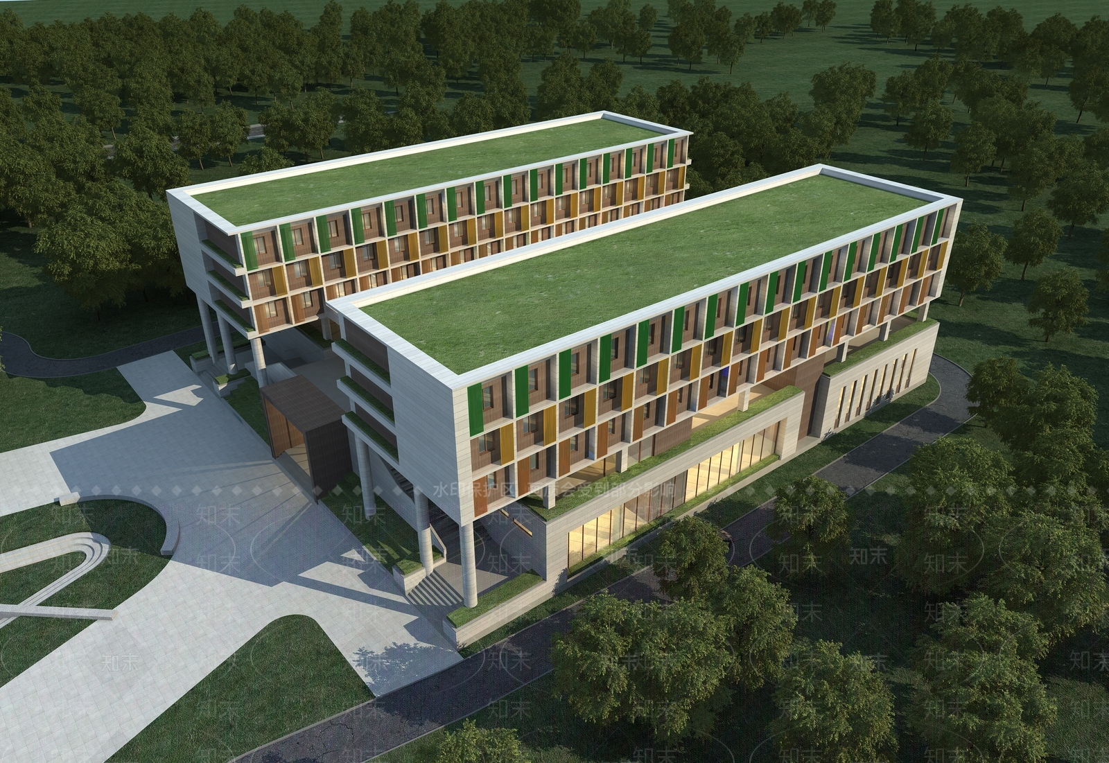 现代学校3d模型下载【id:178315000】