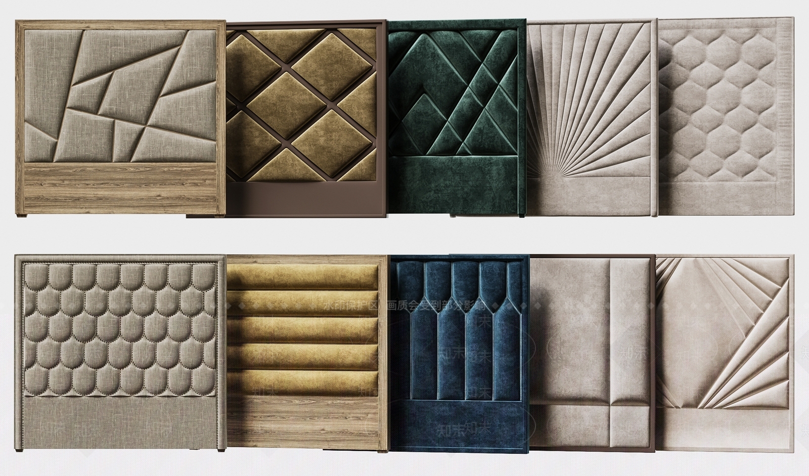 简欧软包3D模型下载【ID:978328671】