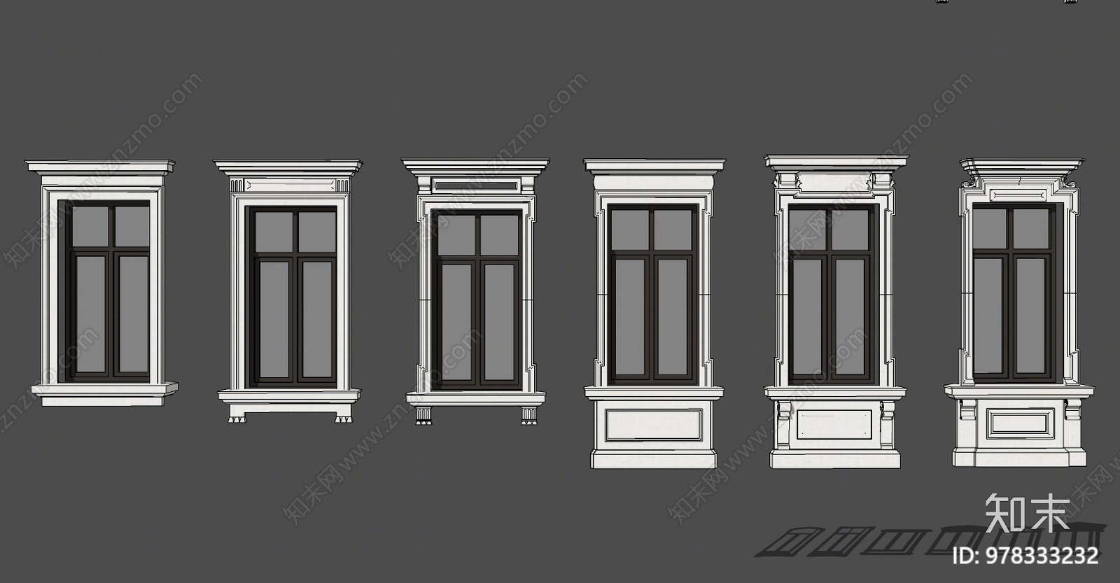 欧式风格平开窗SU模型下载【ID:978333232】