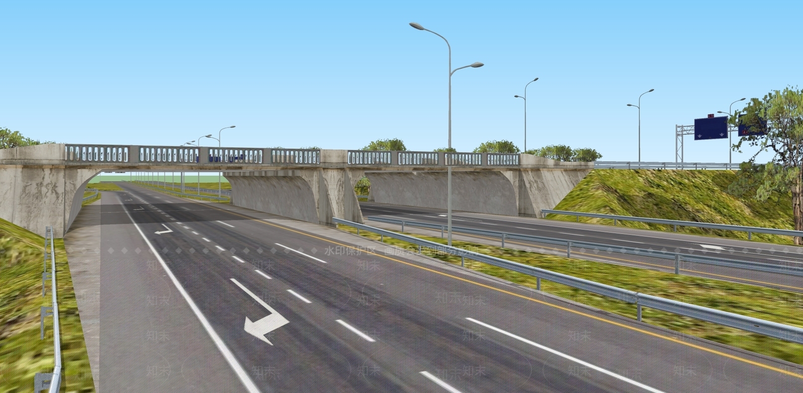 现代风格道路SU模型下载【ID:978334795】