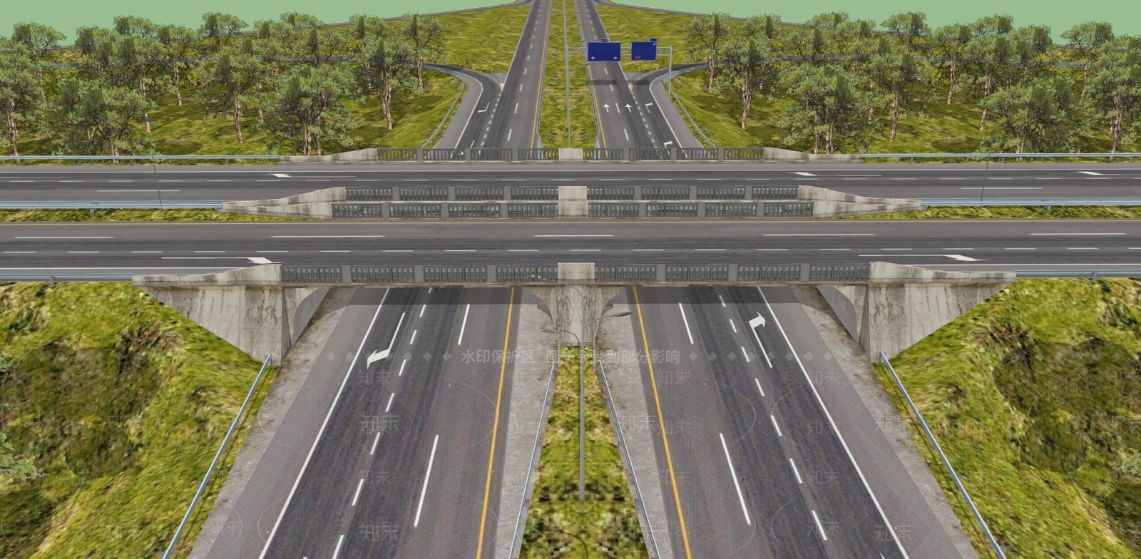 现代风格道路SU模型下载【ID:978334795】