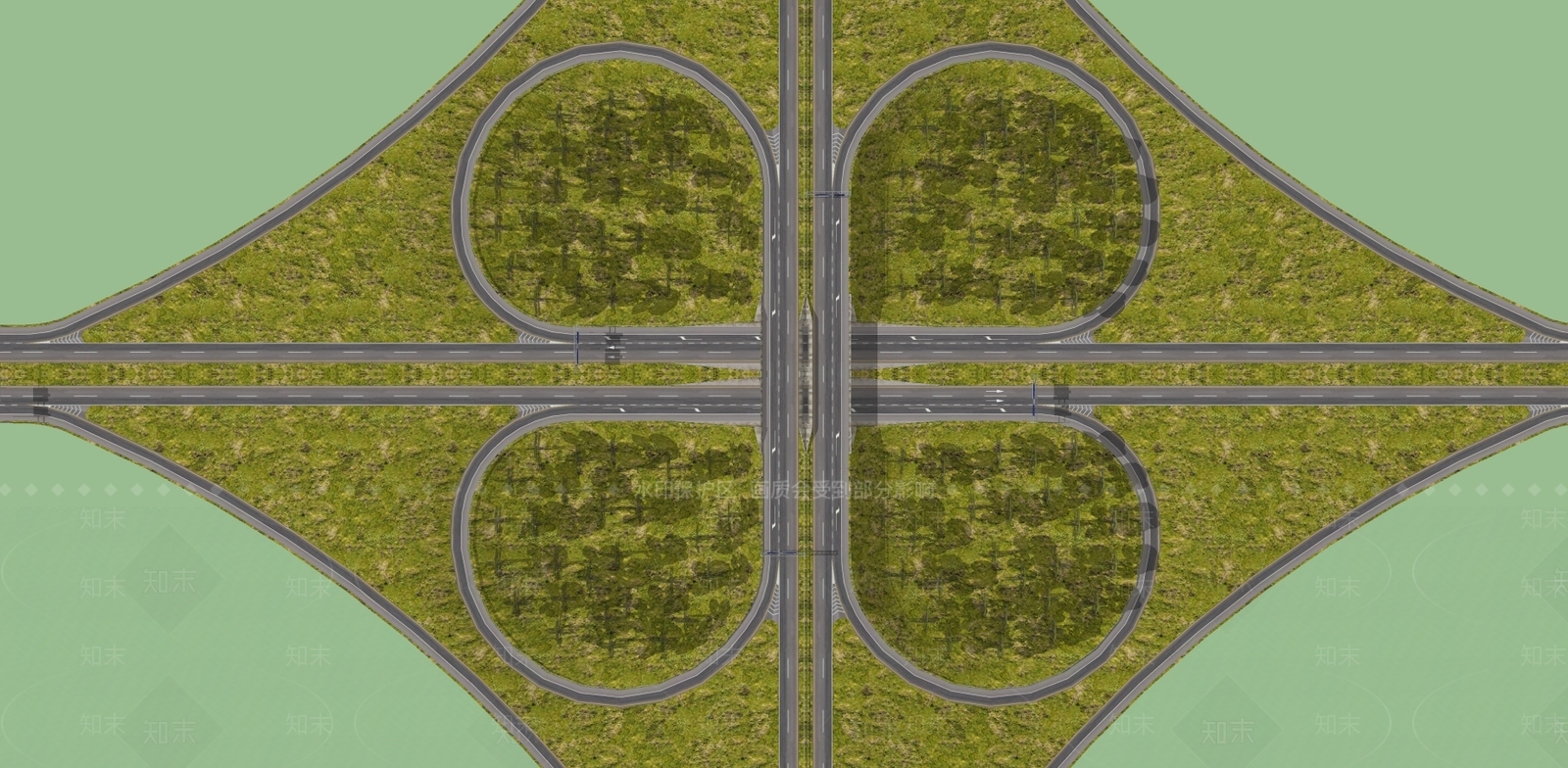 现代风格道路SU模型下载【ID:978334795】