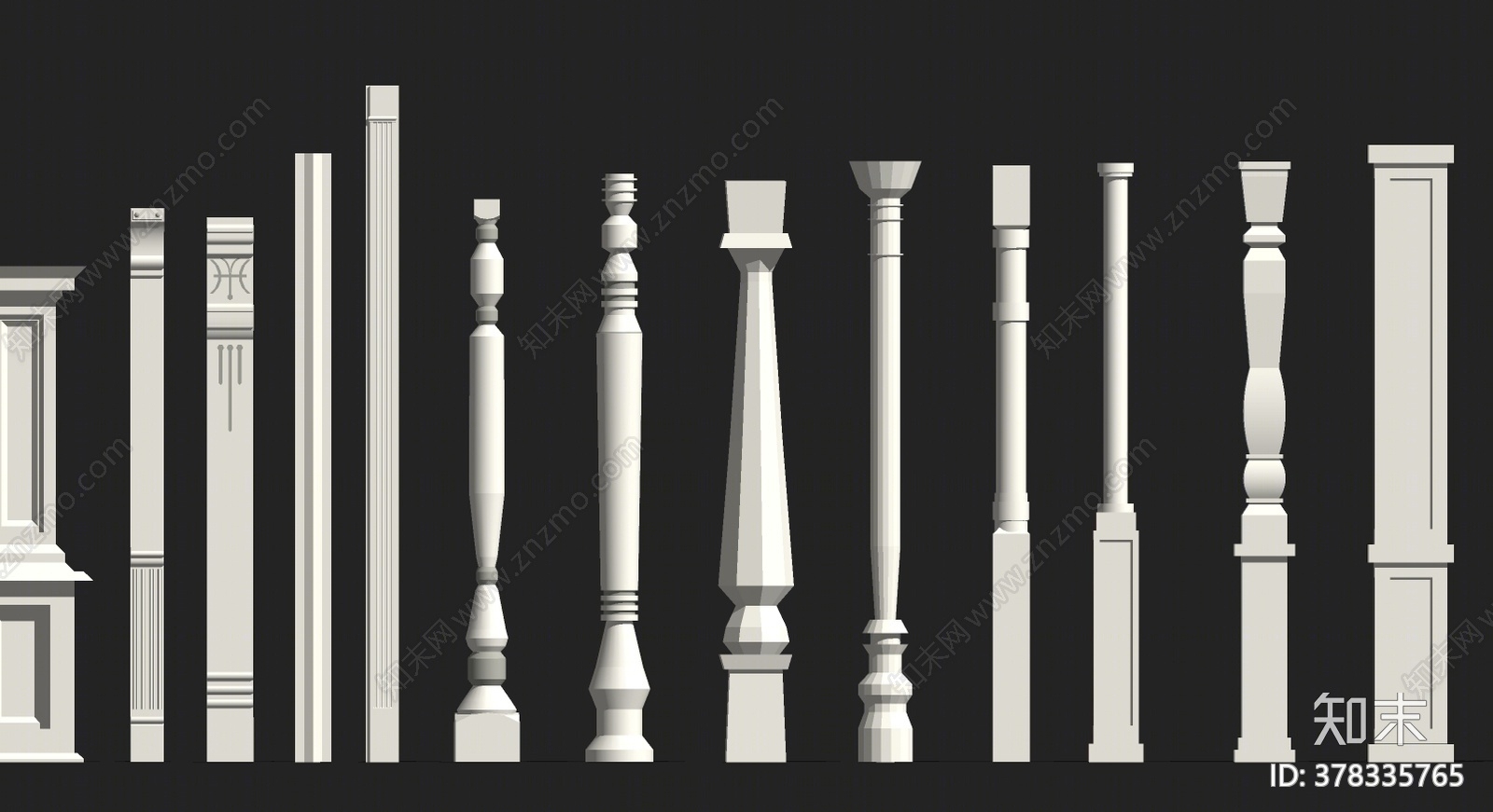 欧式风格罗马柱SU模型下载【ID:378335765】