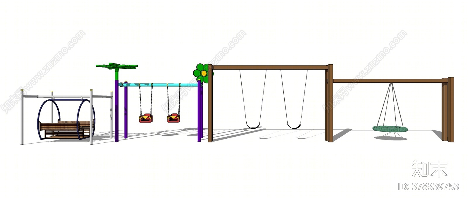 现代秋千SU模型下载【ID:378339753】