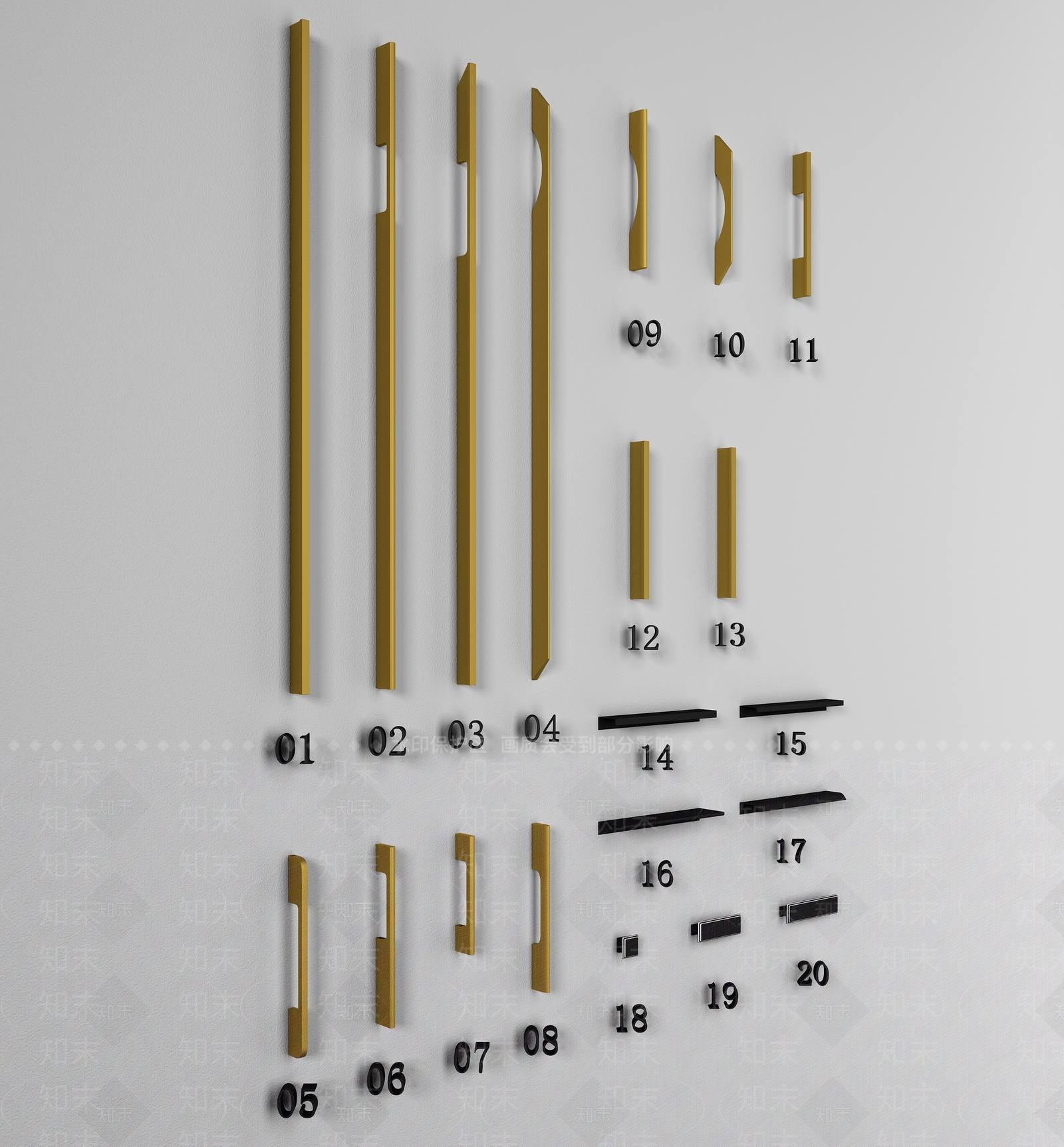 现代门把手3D模型下载【ID:278346031】