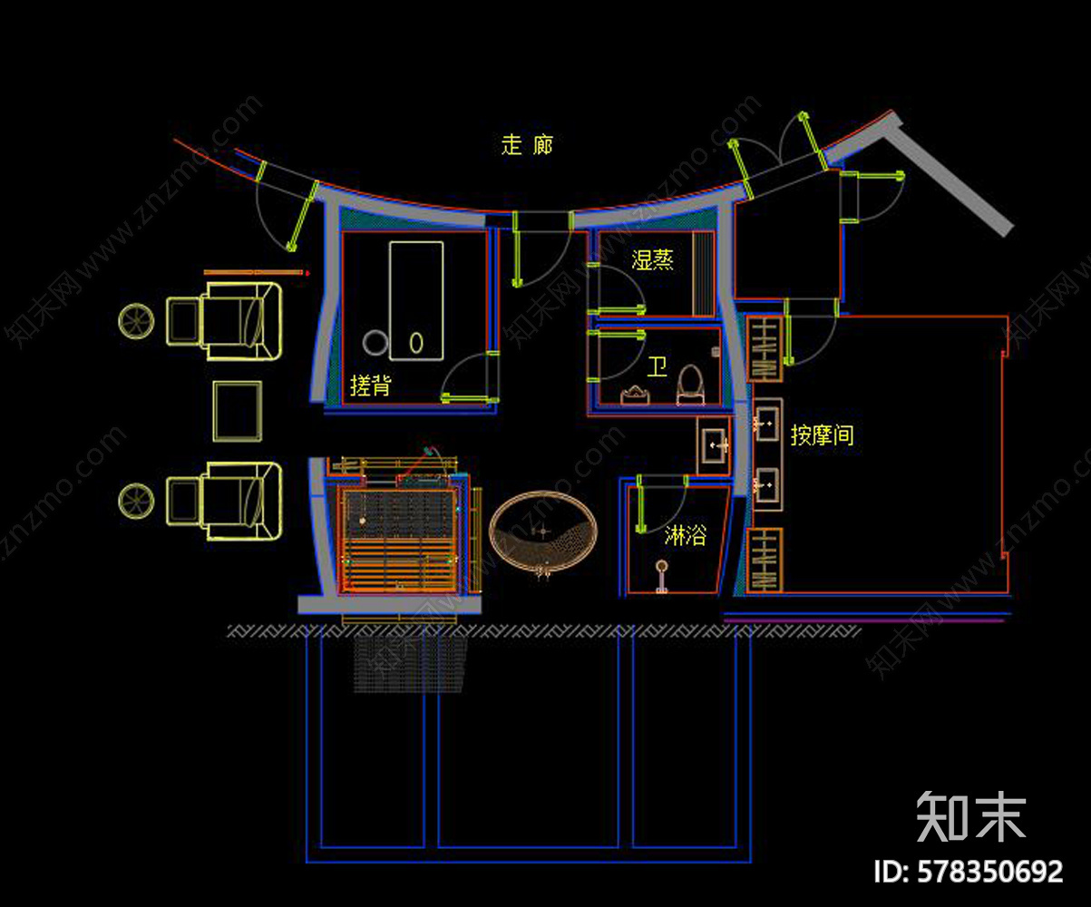 标准汗蒸桑拿cad施工图下载【ID:578350692】