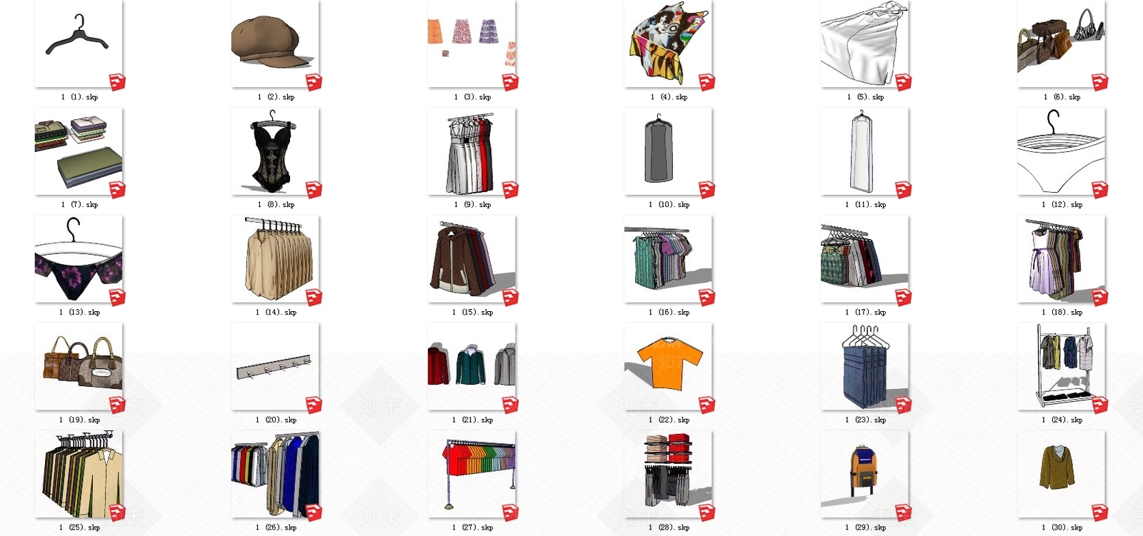 现代服装SU模型下载【ID:978355750】