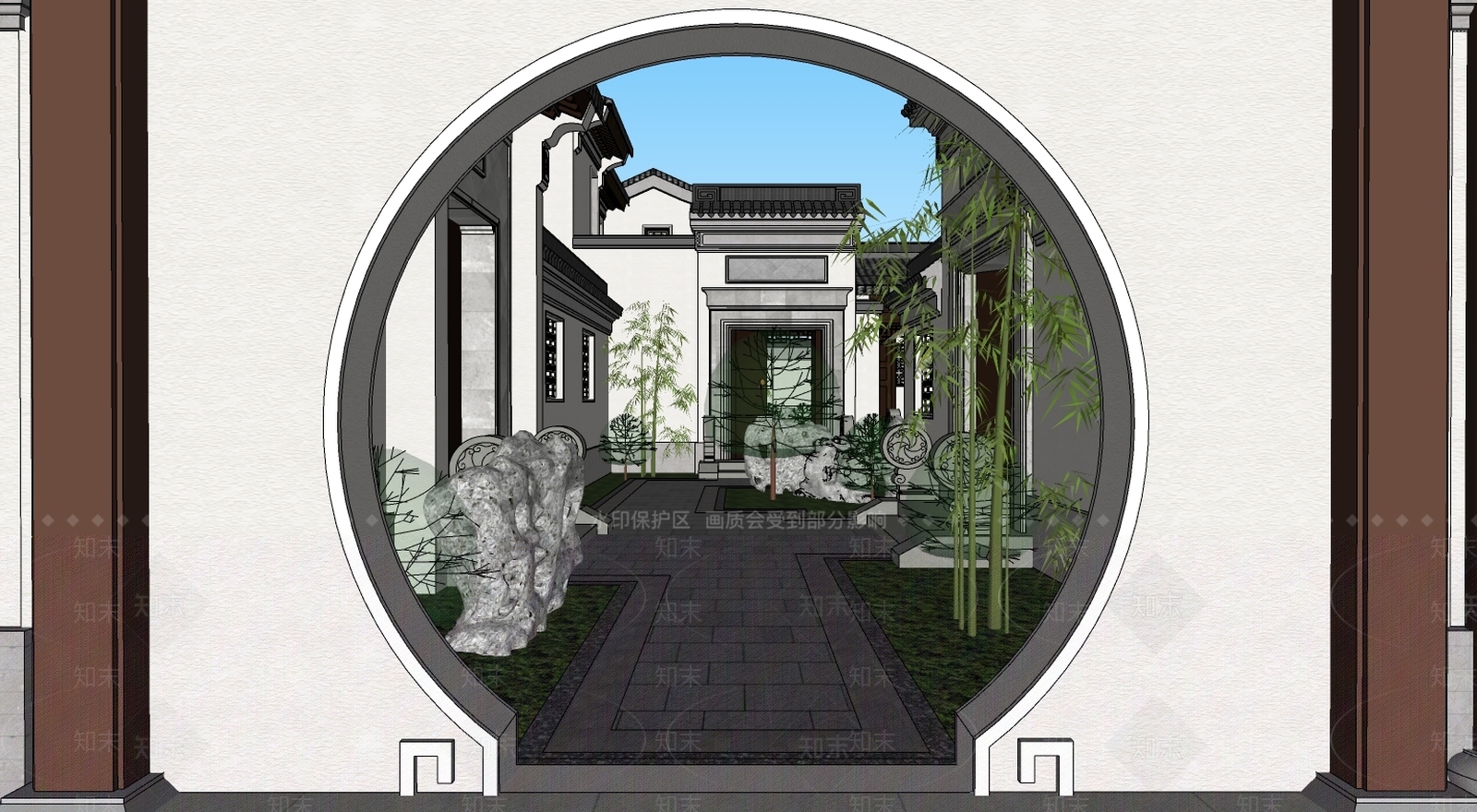 中式四合院SU模型下载【ID:378362287】