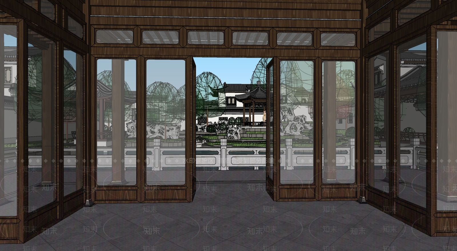 中式四合院SU模型下载【ID:378362287】