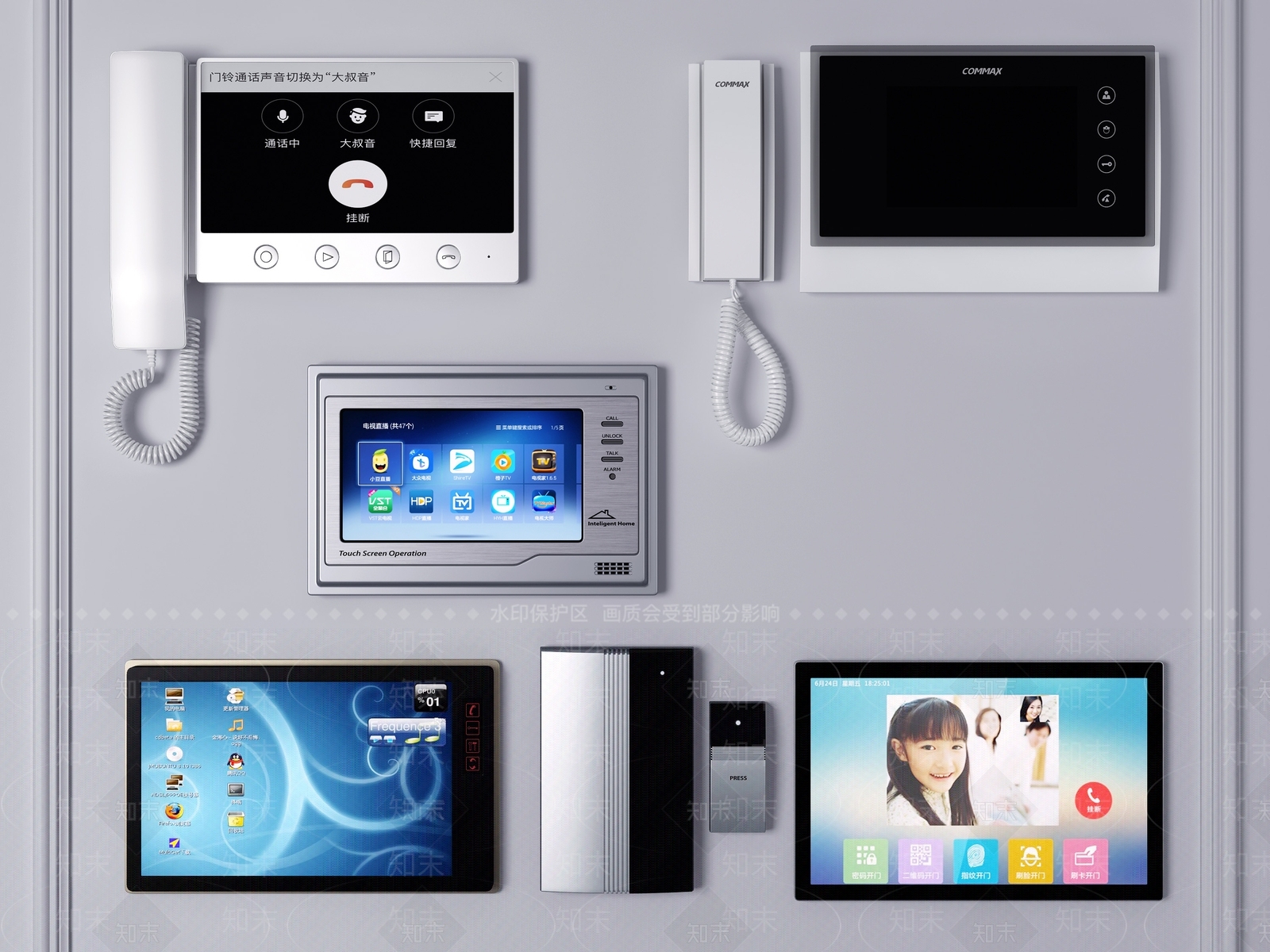 现代可视电话组合3D模型下载【ID:778374449】