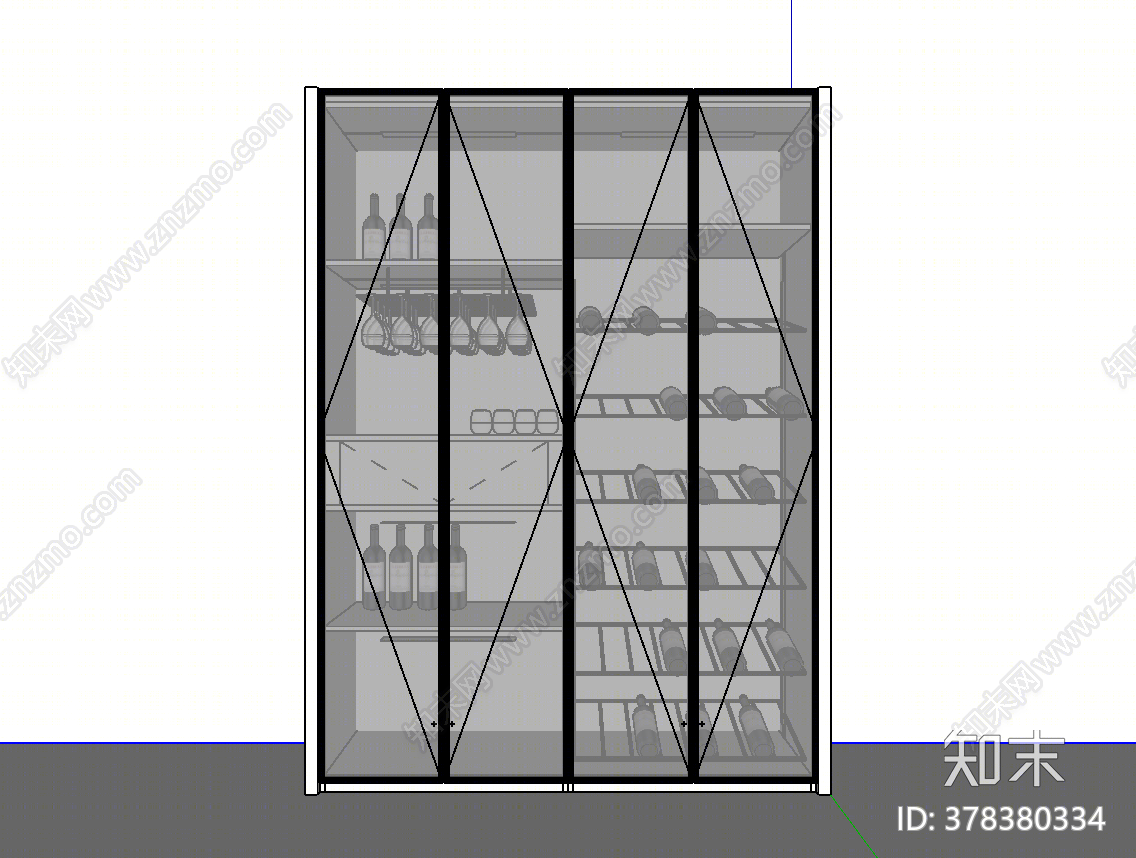 现代展柜SU模型下载【ID:378380334】