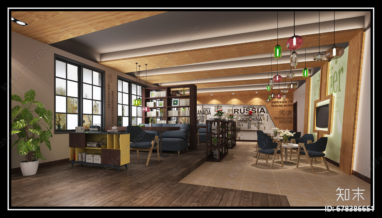 全套书吧CAD施工图下载【ID:678386651】