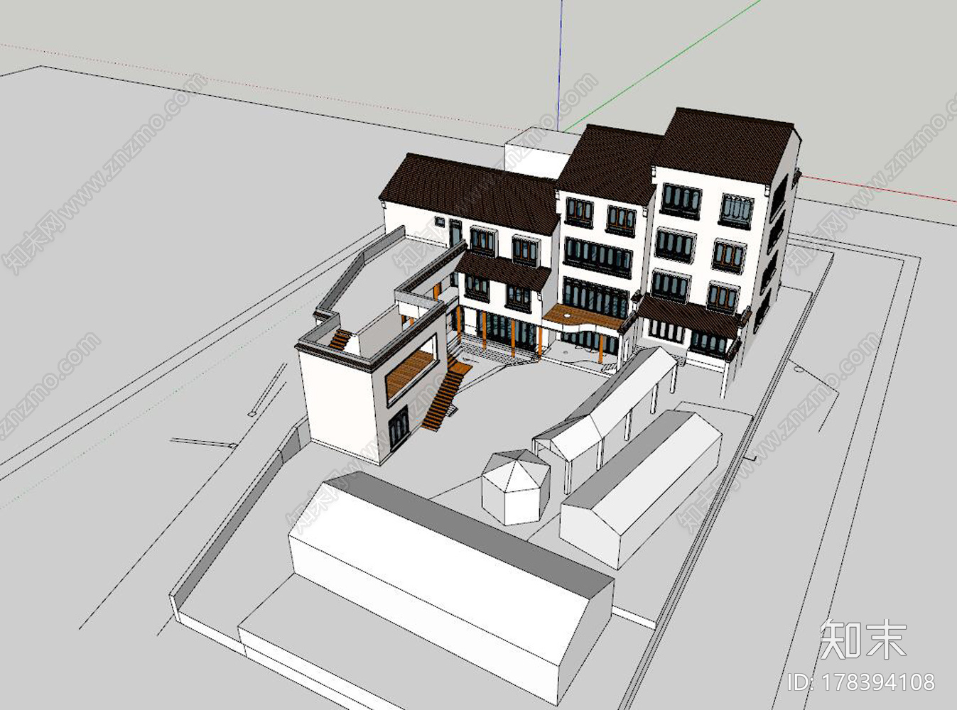 中式别墅施工图下载【ID:178394108】
