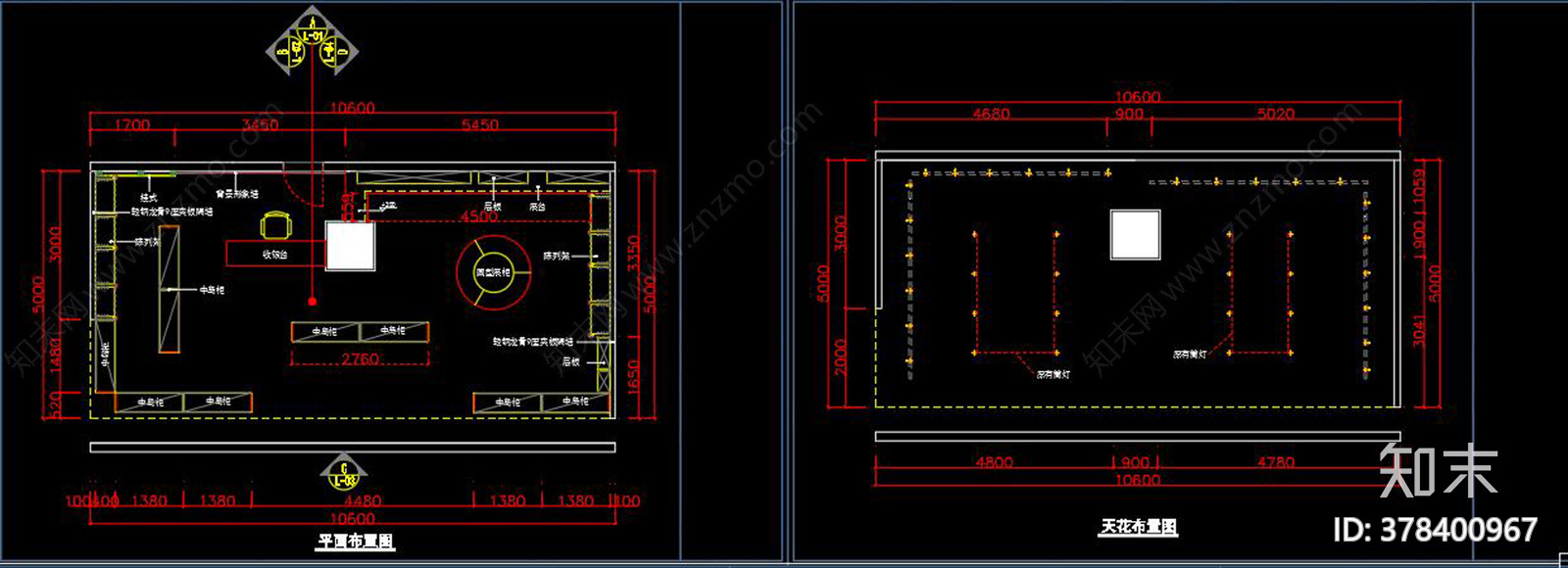 饰品专卖店CAD图纸cad施工图下载【ID:378400967】