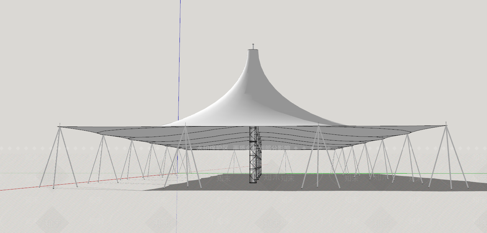 现代遮阳棚SU模型下载【ID:378430387】