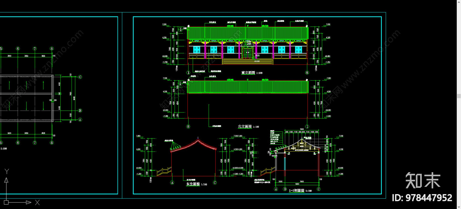 宗族祠堂施工图下载【ID:978447952】