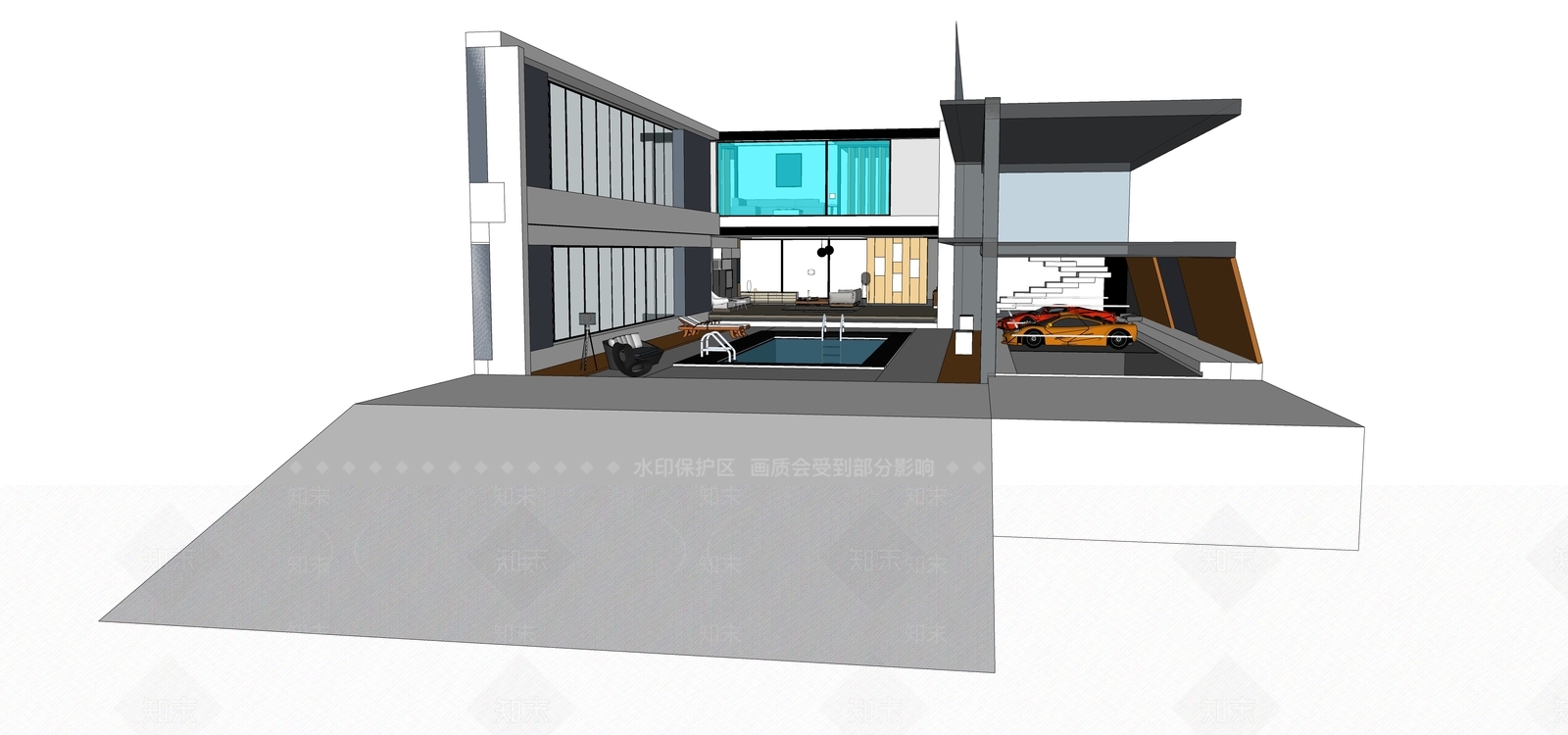现代露台SU模型下载【ID:678453577】