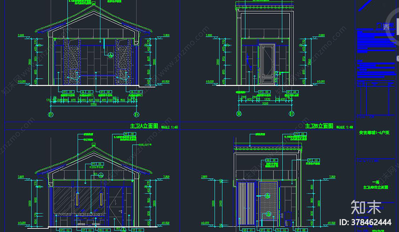 民宿建筑cad施工图下载【ID:378462444】
