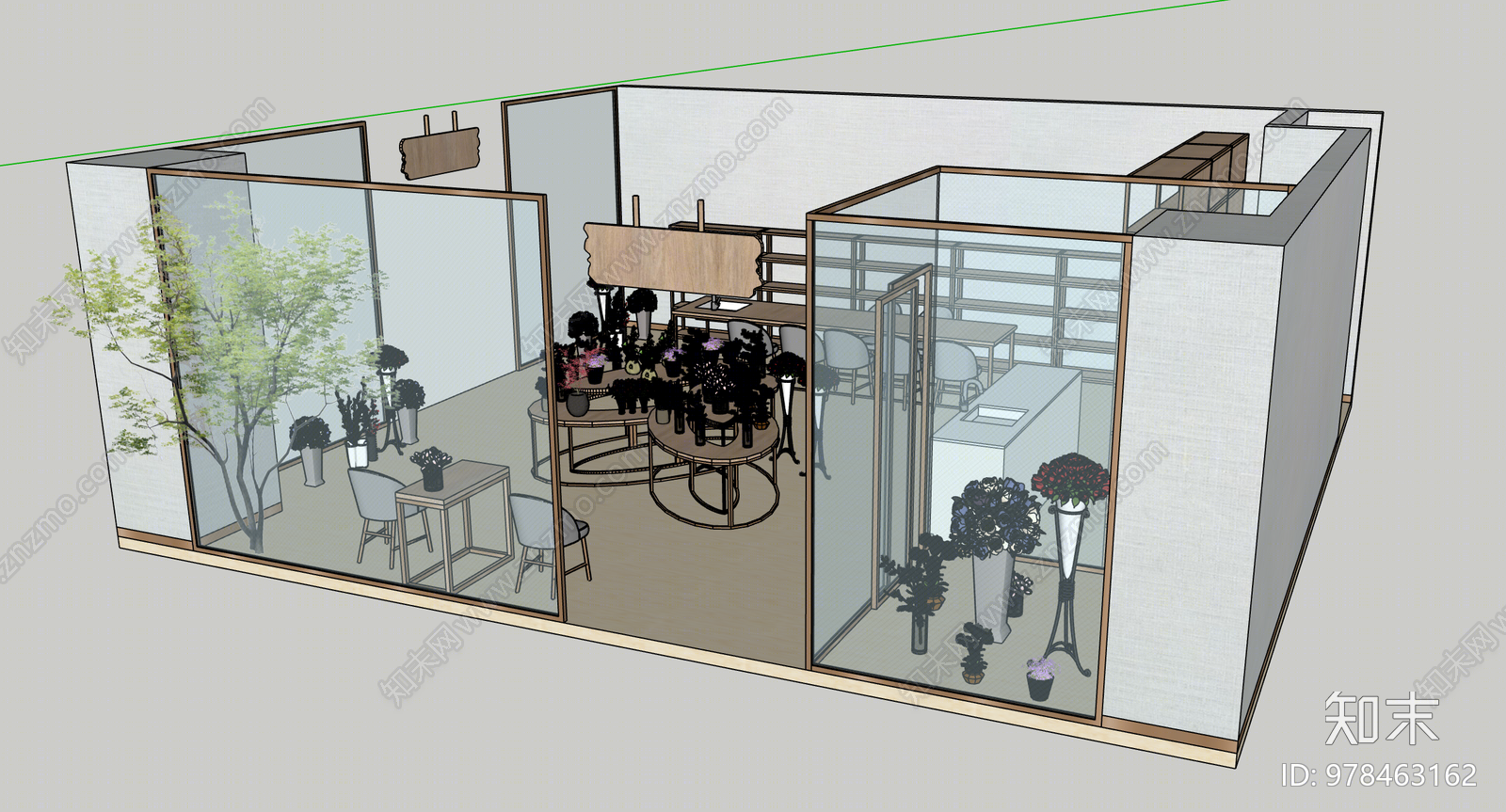 现代花店SU模型下载【ID:978463162】