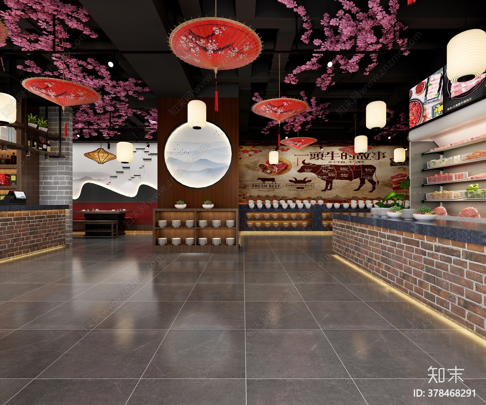 工业风火锅店3D模型下载【ID:378468291】