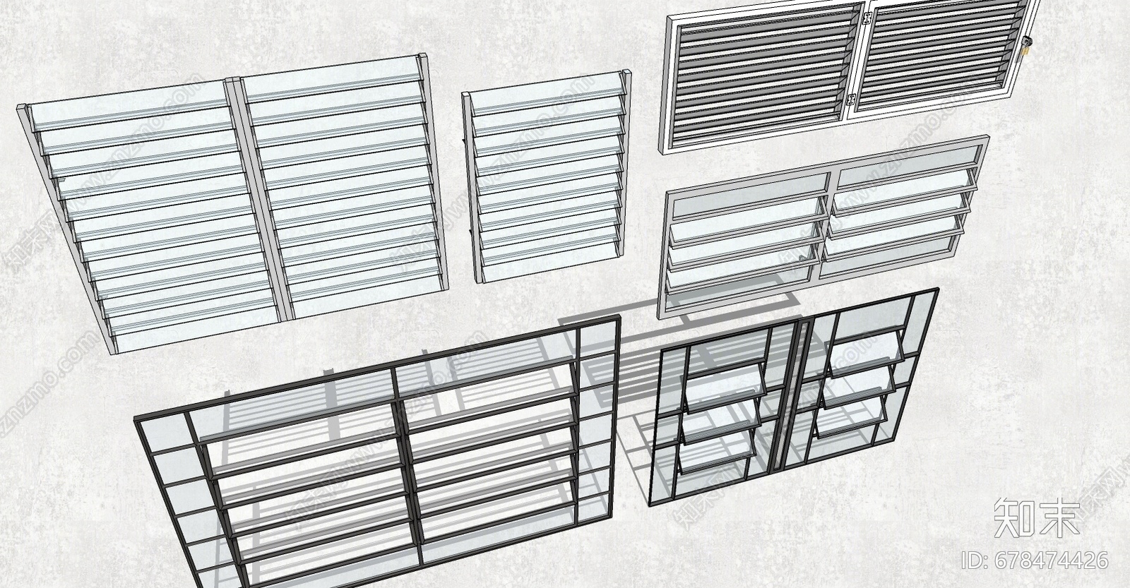 现代百叶窗SU模型下载【ID:678474426】