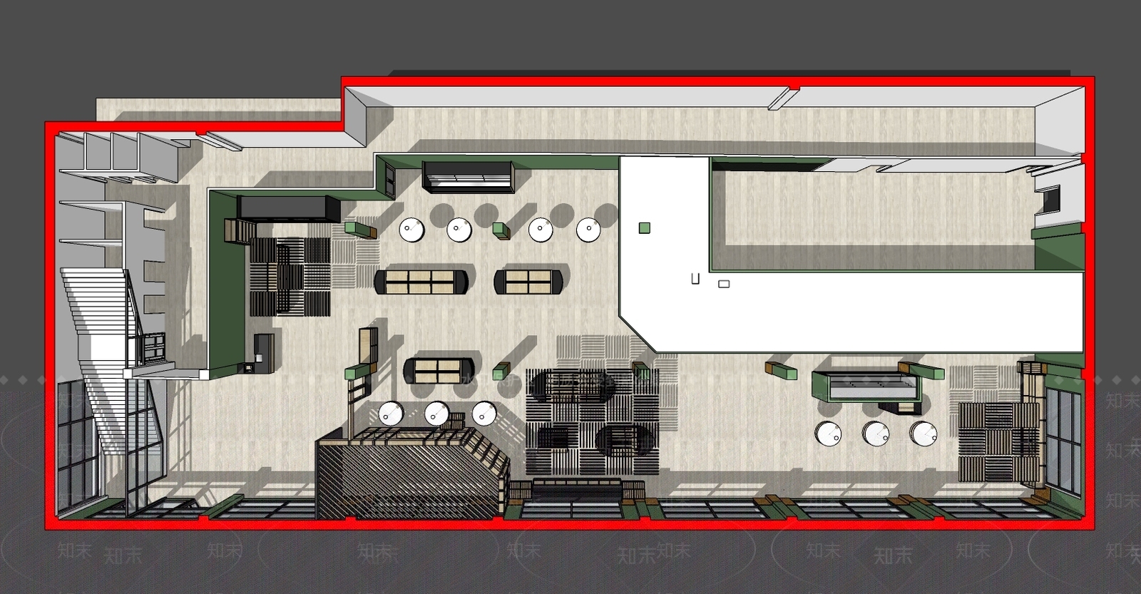 现代超市SU模型下载【ID:878474370】
