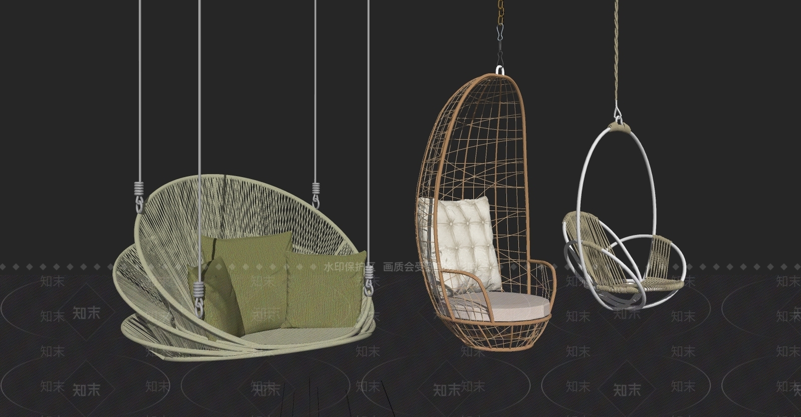 现代吊椅SU模型下载【ID:378481336】