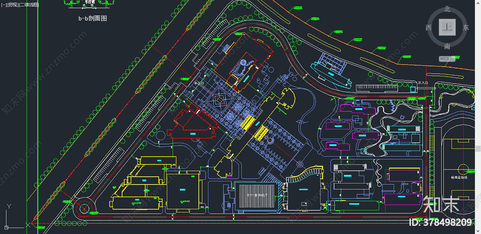 技工学校总体规划cad施工图下载【ID:378498209】