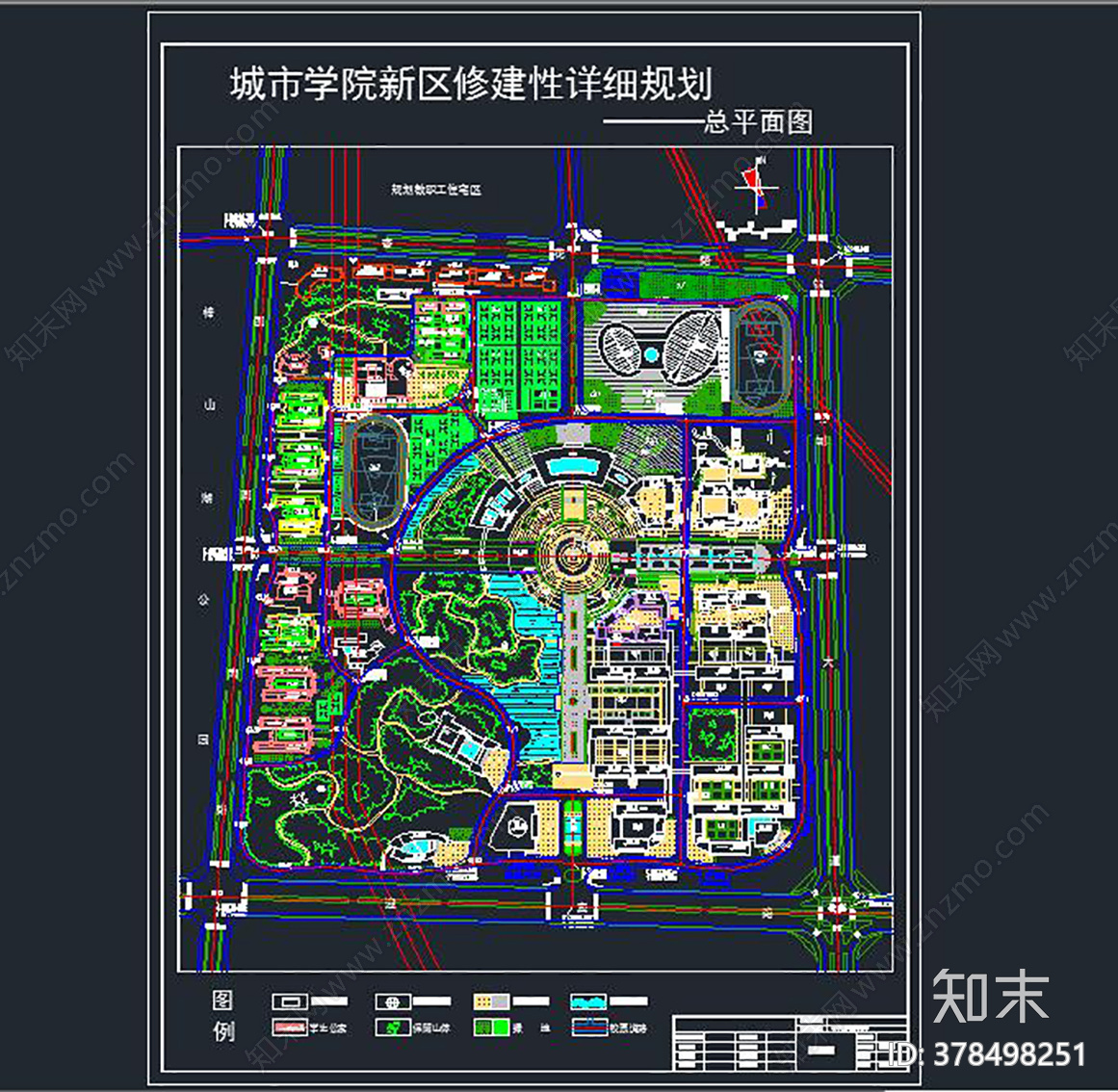 大学总平面图施工图下载【ID:378498251】