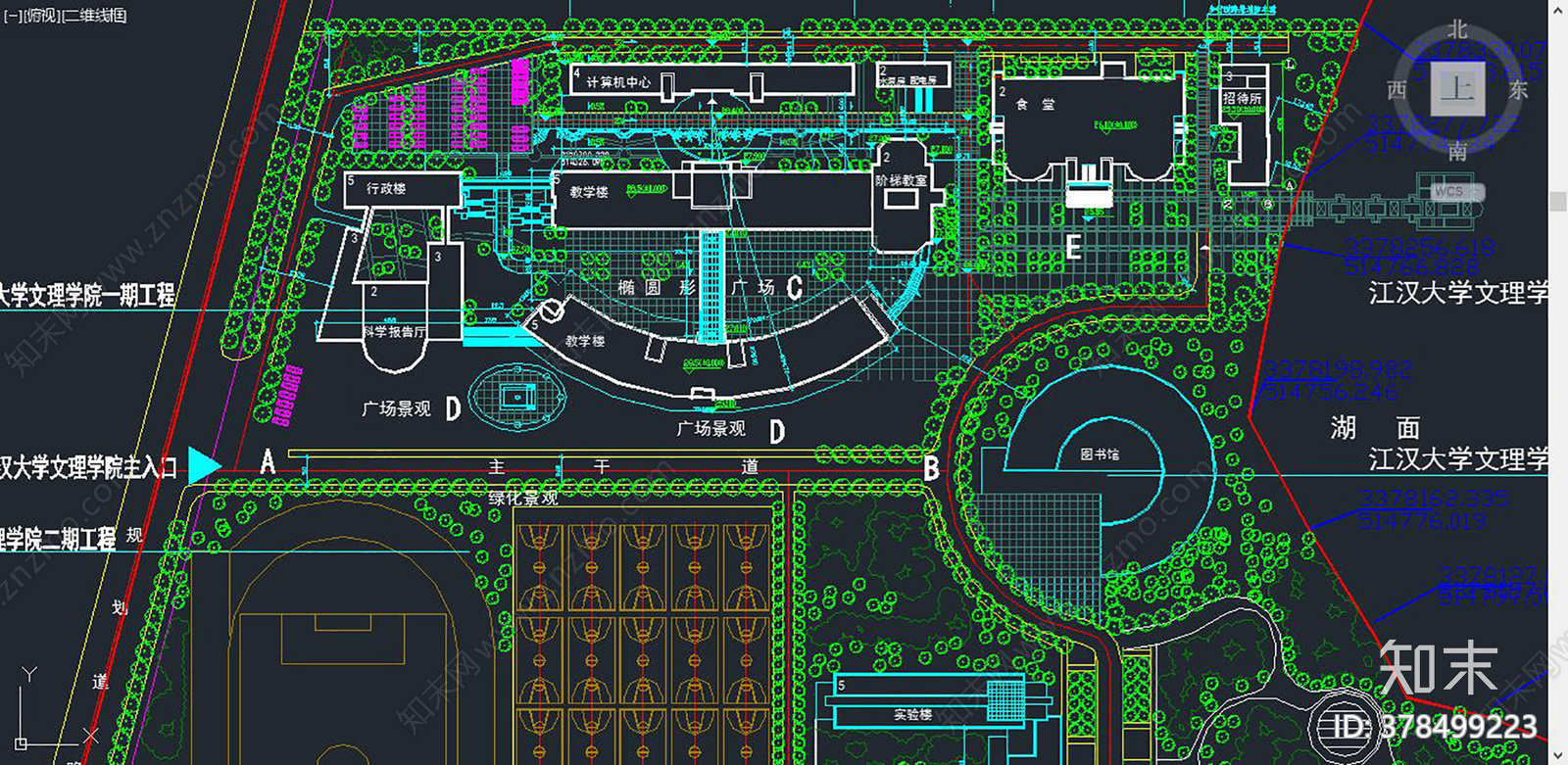 大学总平面cad施工图下载【ID:378499223】