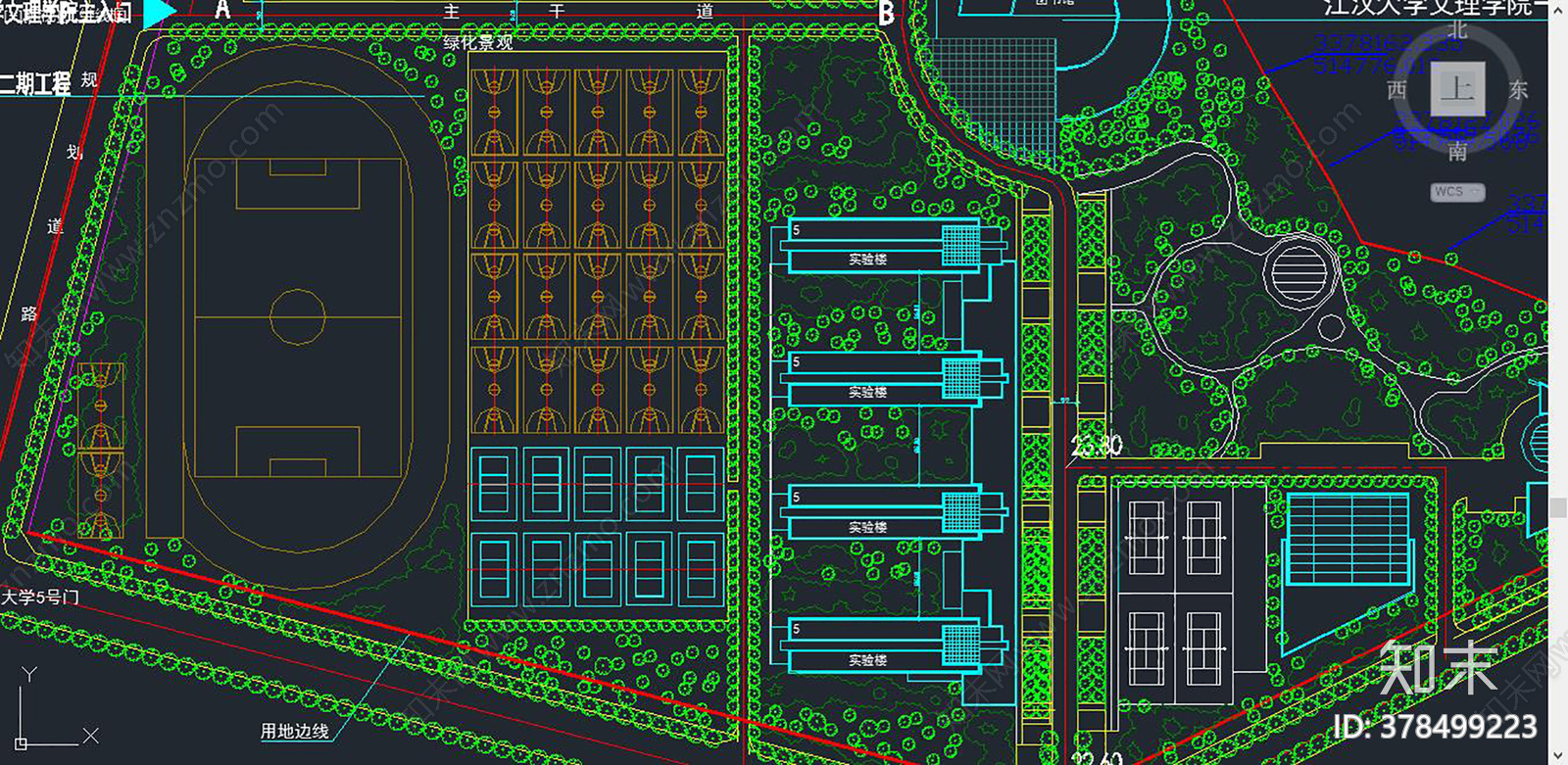 大学总平面cad施工图下载【ID:378499223】
