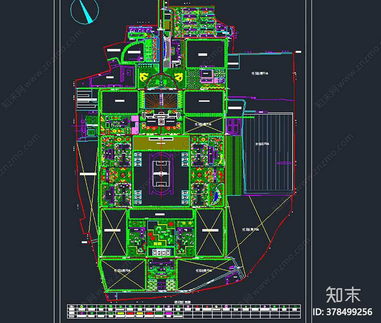 某陆军学院园林规划图cad施工图下载【ID:378499256】