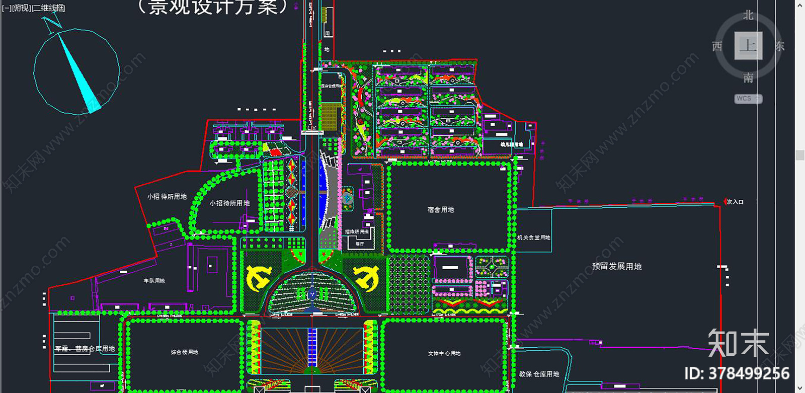 某陆军学院园林规划图cad施工图下载【ID:378499256】