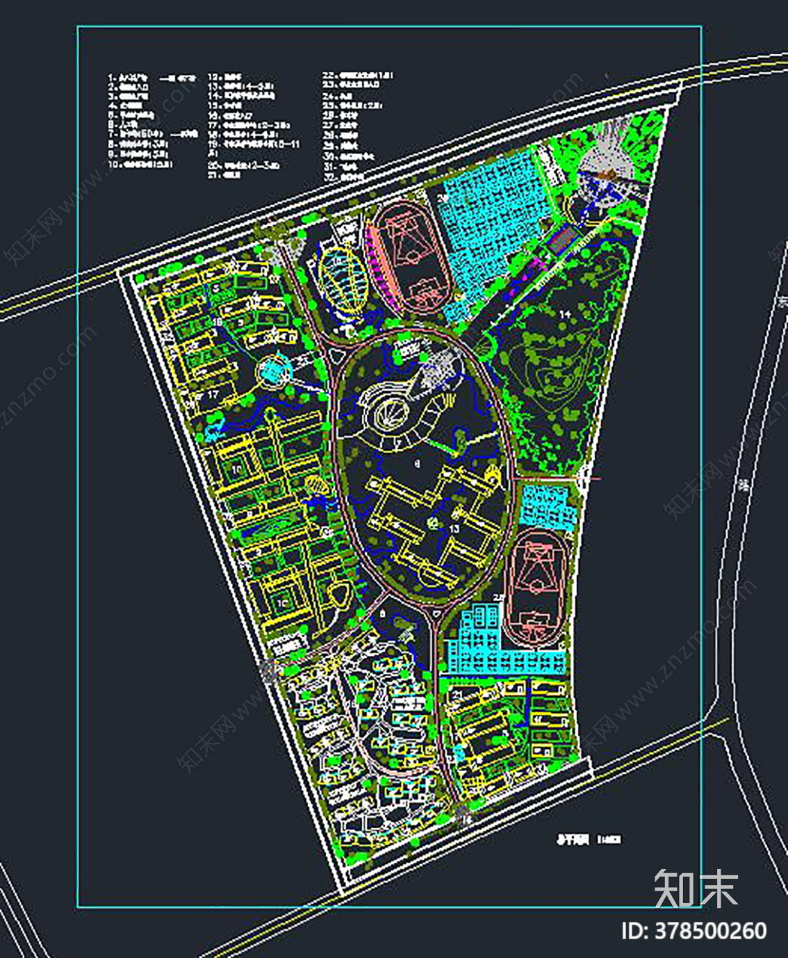 某校园概念性规划平面图施工图下载【ID:378500260】