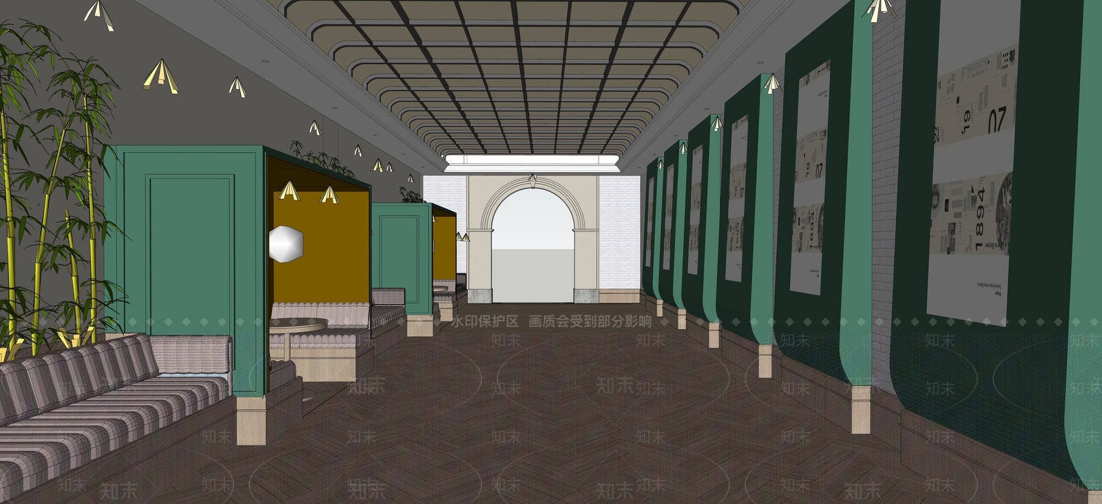 现代酒店空间SU模型下载【ID:978503407】