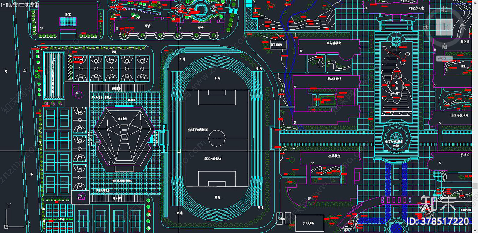 学校总体规划图cad施工图下载【ID:378517220】