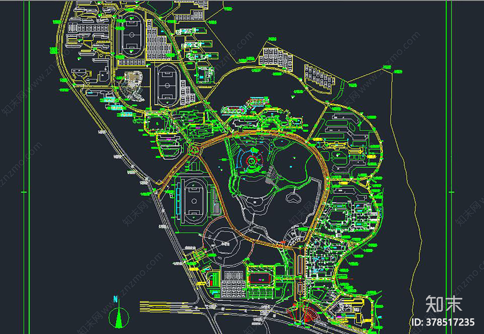 新校区规划总平面图施工图下载【ID:378517235】
