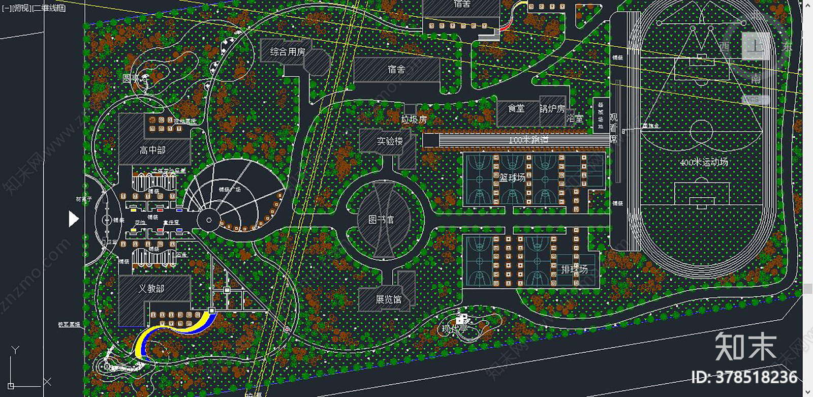 校园规划方案cad施工图下载【ID:378518236】