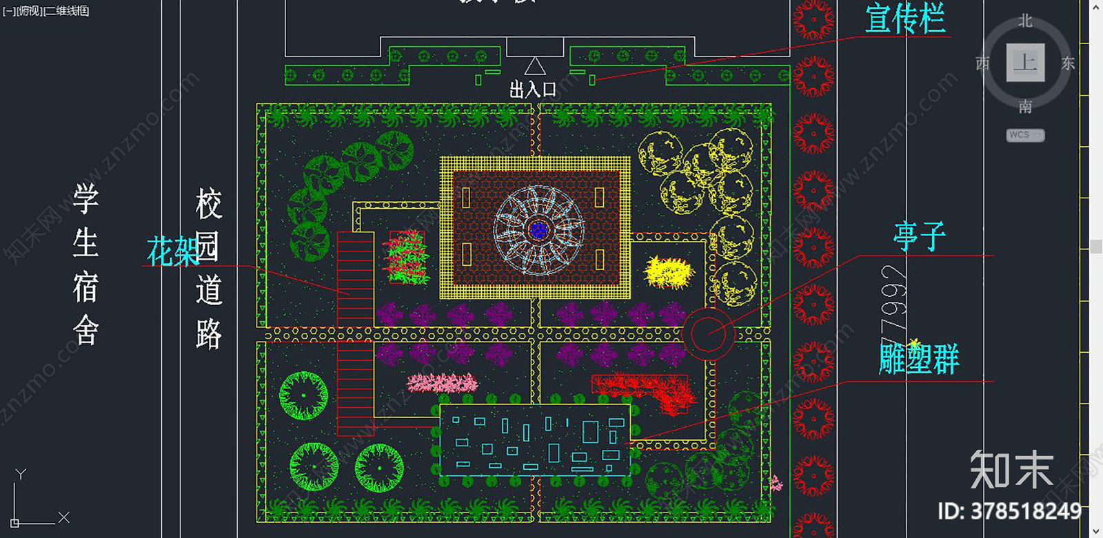 校园规划图cad施工图下载【ID:378518249】