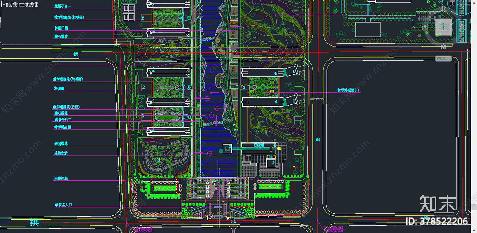 学院规划cad施工图下载【ID:378522206】