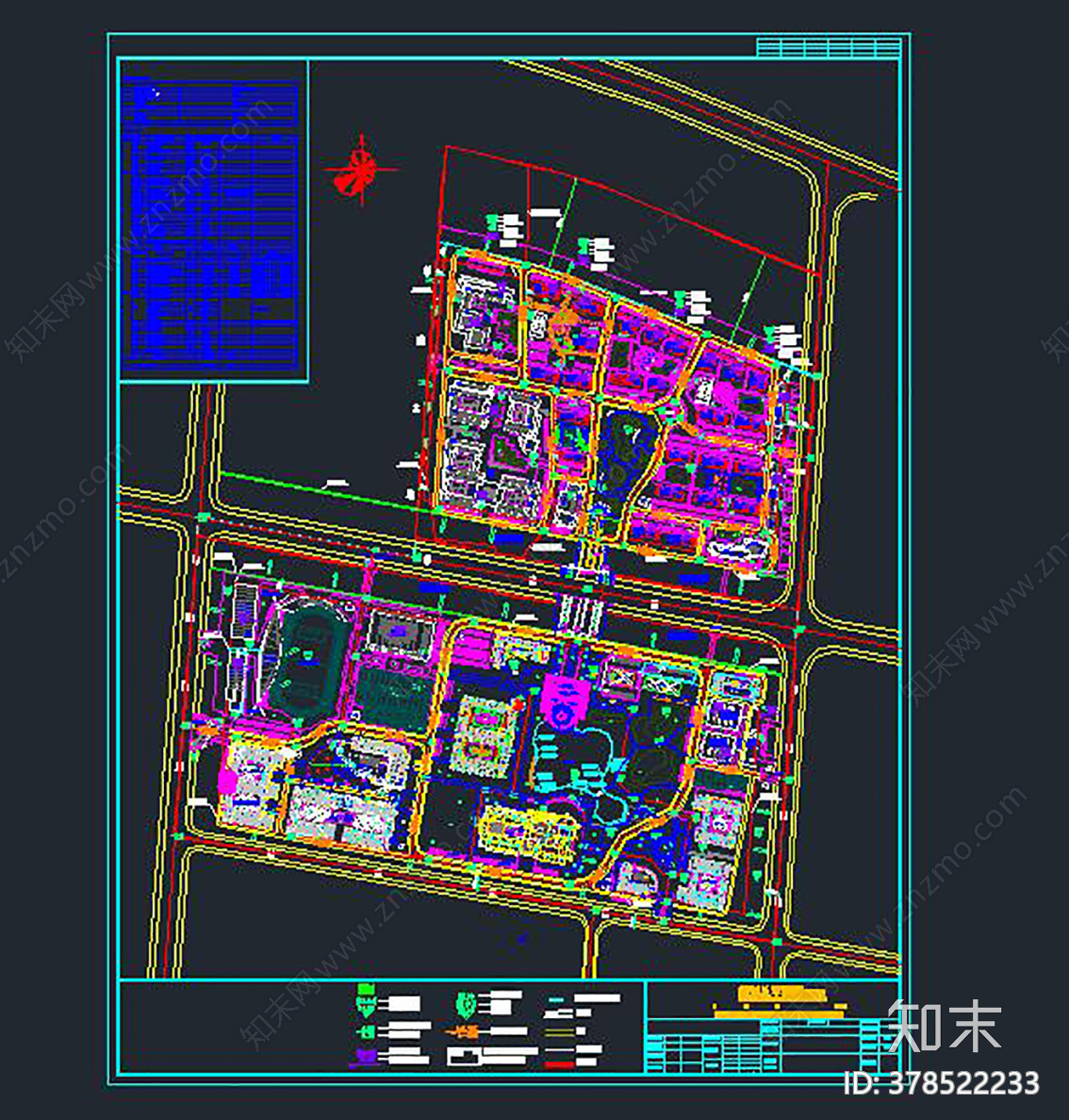 学院规划cad施工图下载【ID:378522233】