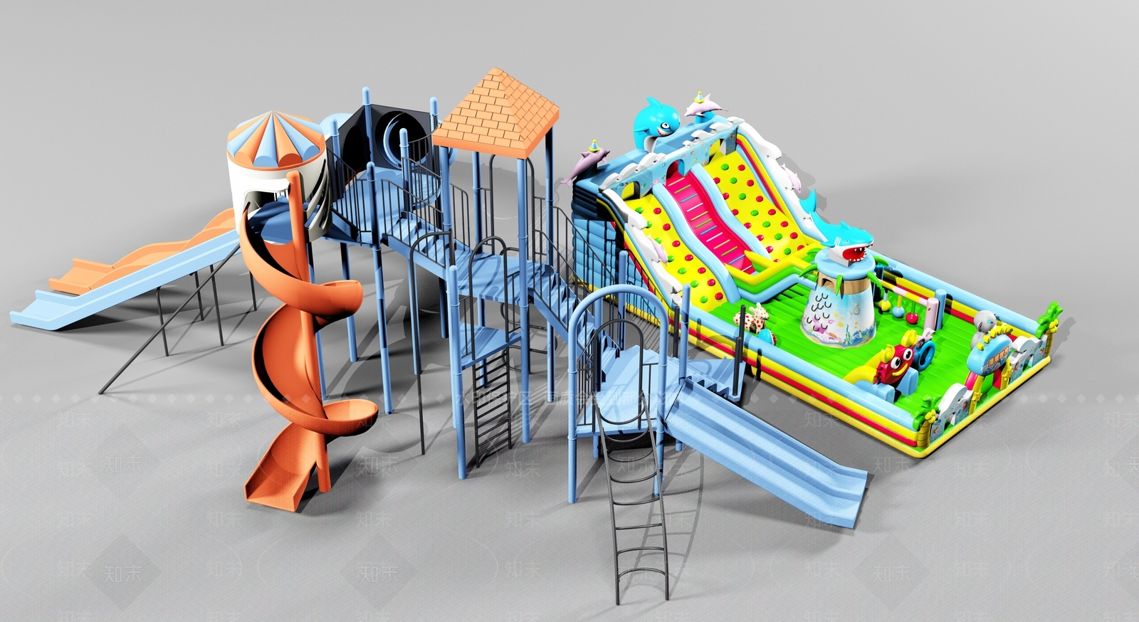 现代儿童游乐设备3D模型下载【ID:878531619】