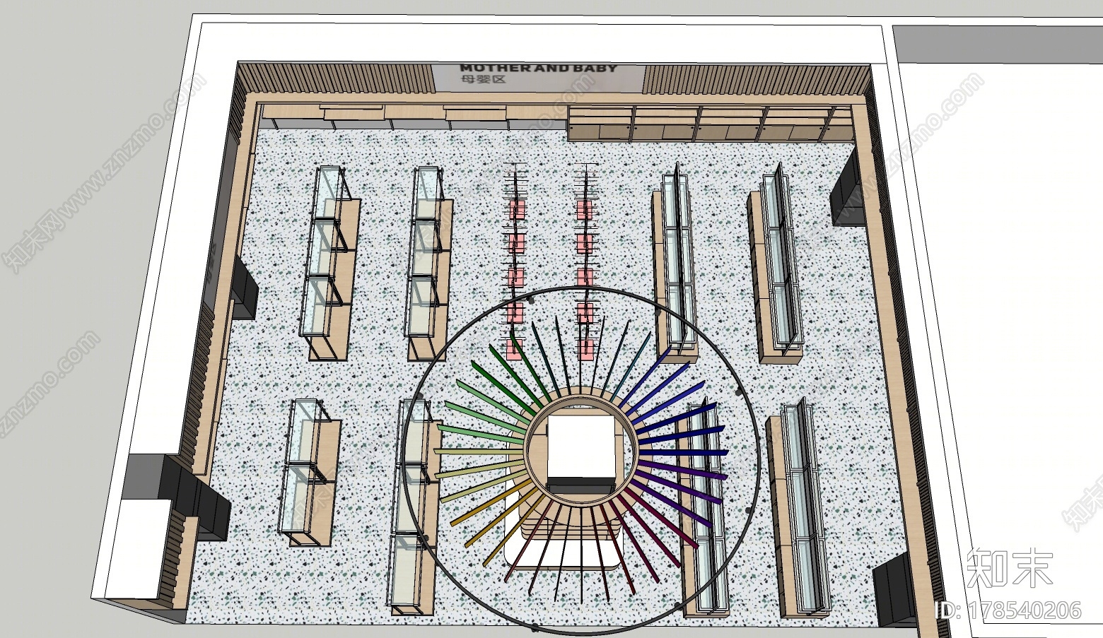 现代商场展区SU模型下载【ID:178540206】