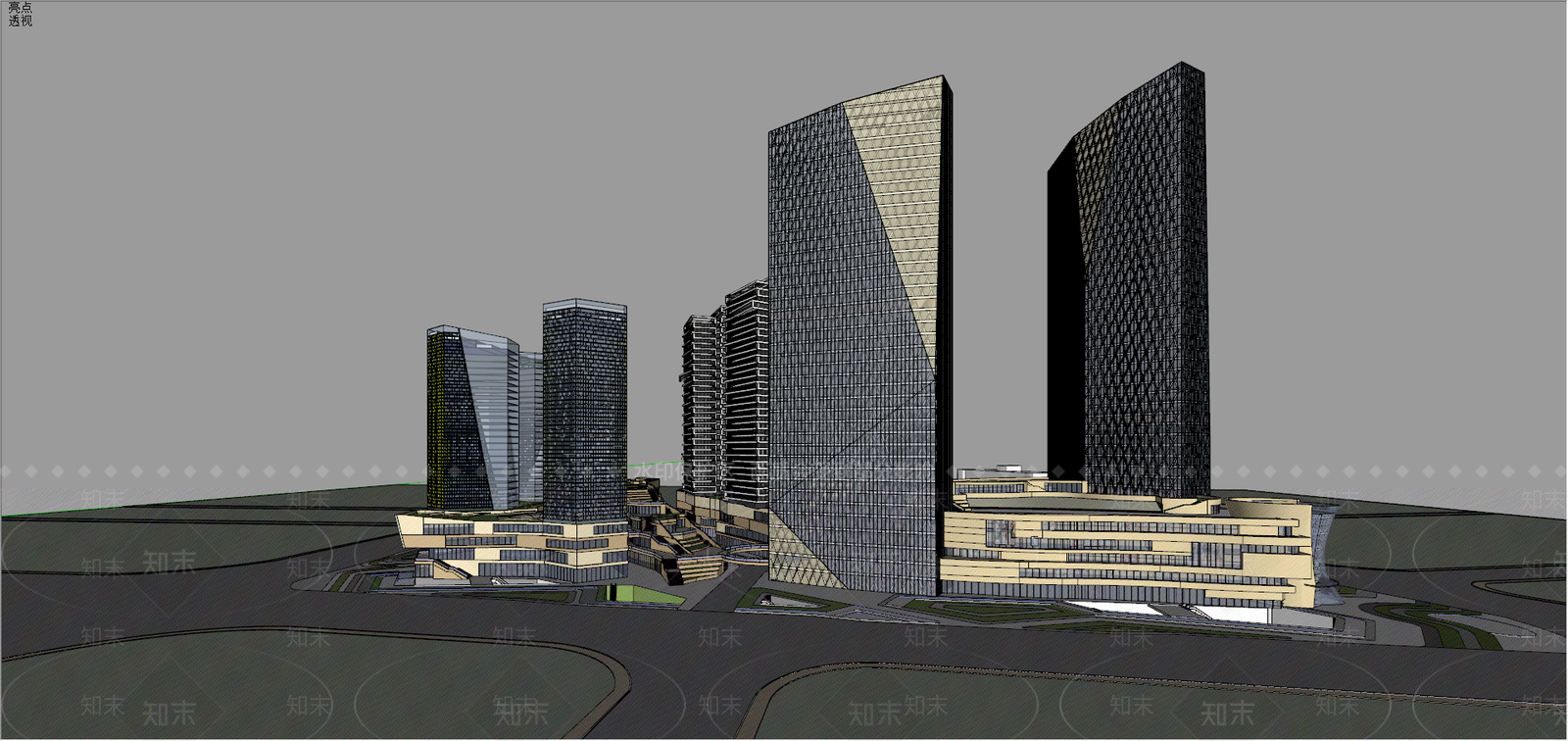 商场建筑SU模型精品下载_SketchUp模型_知末网