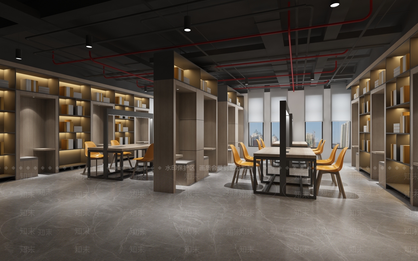 现代阅览室3D模型下载【ID:278548648】
