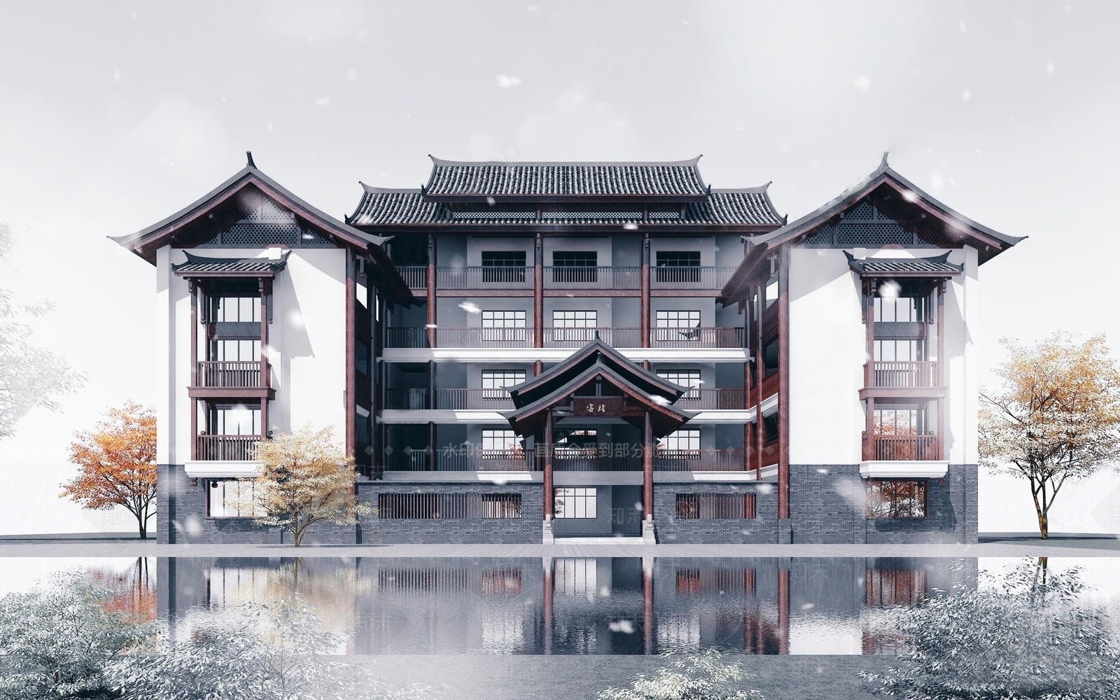 中式四合院SU模型下载【ID:378552203】
