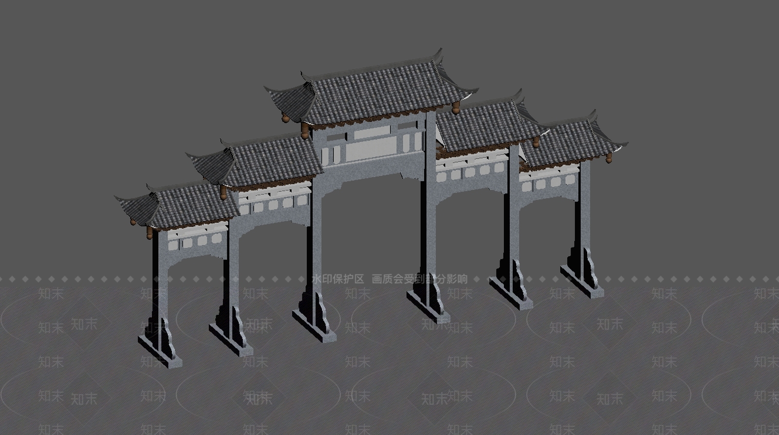 中式牌坊牌楼SU模型下载【ID:478552510】
